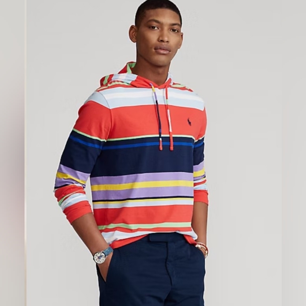 Polo Ralph Lauren Men's Multicolor Striped Hooded T-Shirt